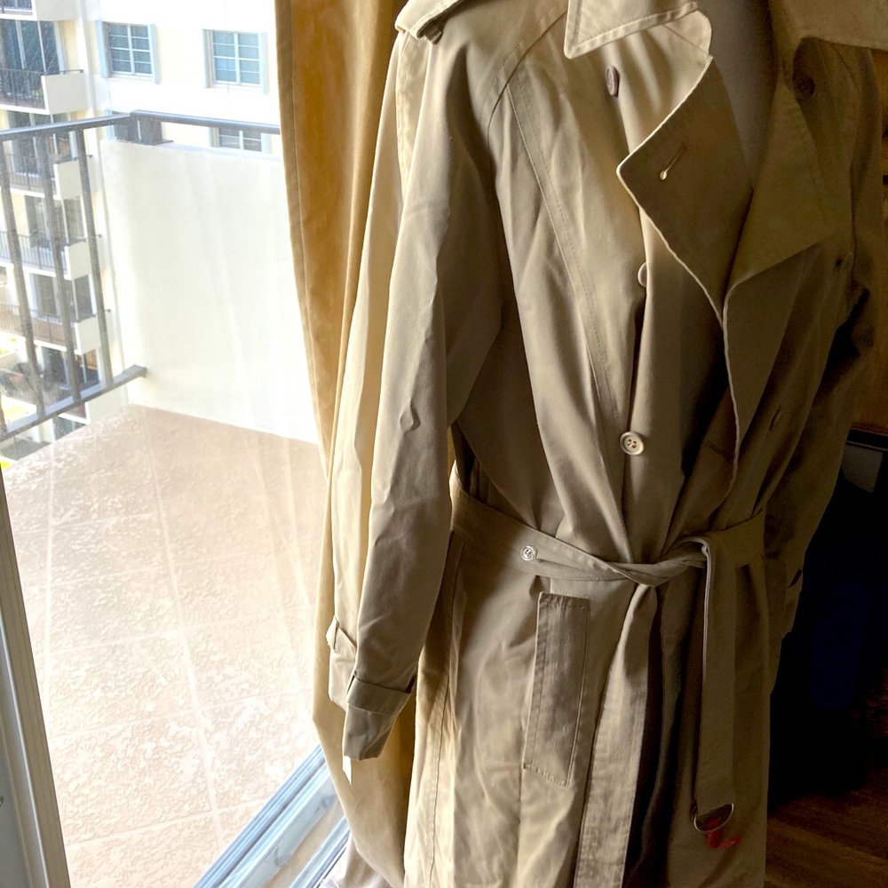 London fog trench coat camel color